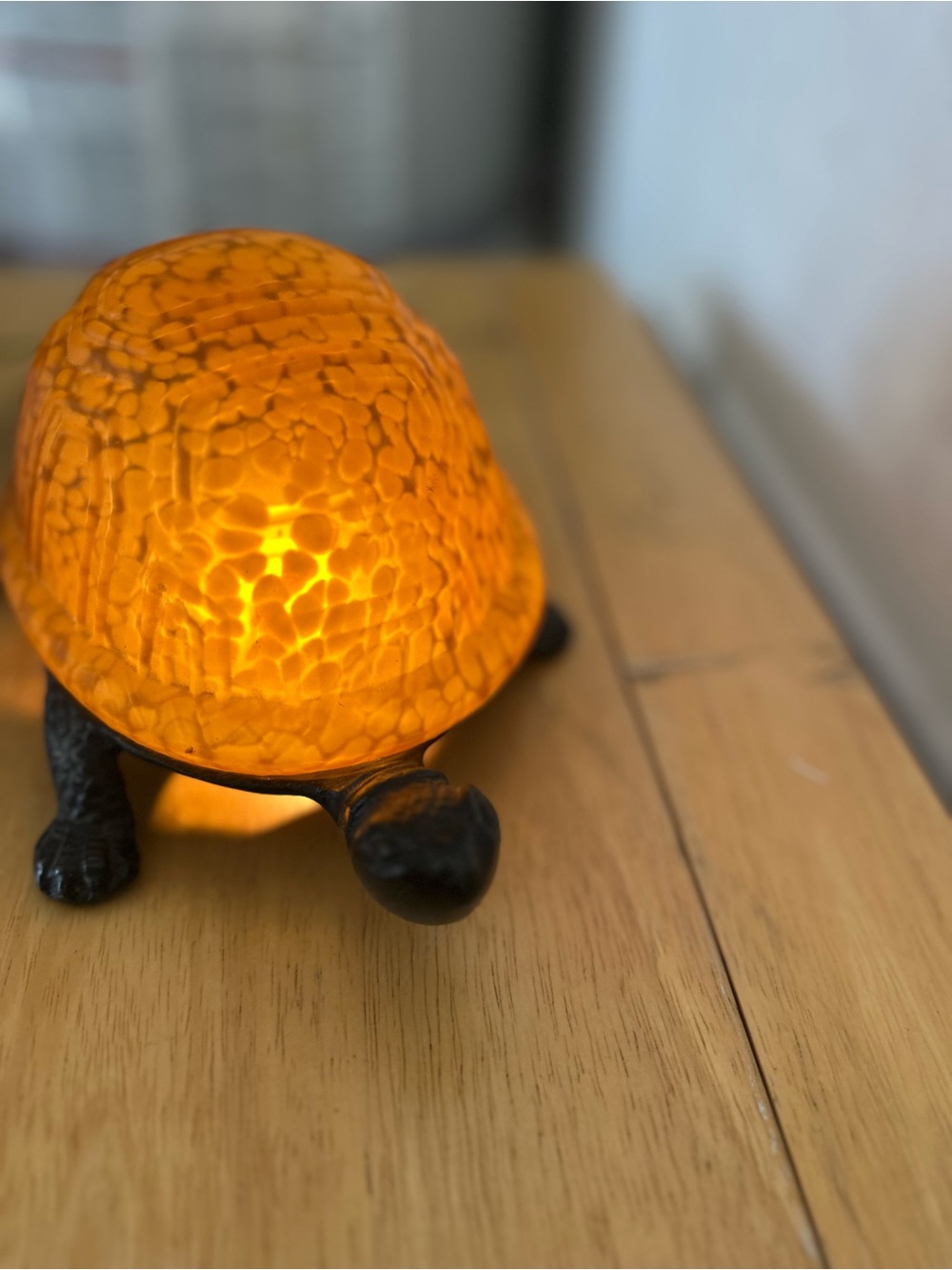 Amber Glass Turtle Accent Lamp - Unbranded